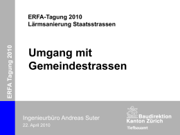 ERFA-Tagung 2010 Ingenieurbüro Andreas Suter Zürich, 22. April