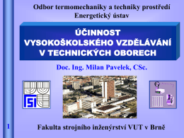 Presentace - Odbor termomechaniky a techniky prostředí