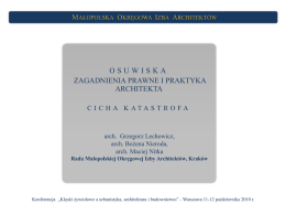 Prezentacja "Osuwiska, zagadnienia prawne i praktyka architekta"