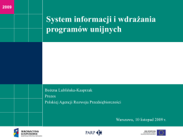 System informacji i wdrażania programów unijnych.