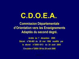 C.D.O.E.A. - Académie d`Orléans