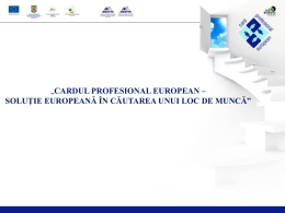 Cardul profesional european Solutie europeana in cautarea unui loc