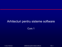 Arhitecturi pentru sisteme software