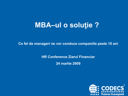 MBA-ul este o soluţie?