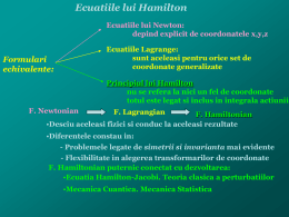 Formalismul Hamiltonian
