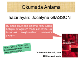 Jocelyne Giasson, Okumada Anlama, De Boeck, 1996 ve 2008.