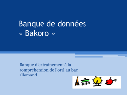 Banque de données « Bakoro » - Cyber