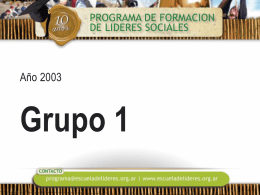 Año 2003 Grupo 1: Acde Joven por Jóvenes: Organización social de
