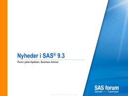Nyheder i SAS ® 9.3 Data Management