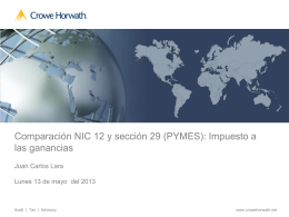Comparación NIC 12 y Sección 29 Pyme
