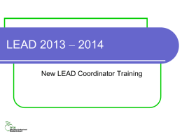 LEAD * the what and why - Education Professional Standards Board