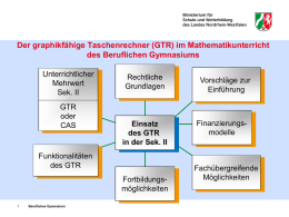 GTR im Mathematikunterricht des Beruflichen Gymnasiums