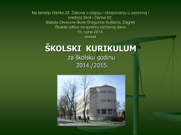 Kurikulum_2014-2015 - Osnovna škola Dragutina Kušlana Zagreb