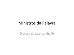 Ministros da Palavra - Diocese de Jacarezinho