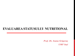 3. Evaluarea statusului nutritional