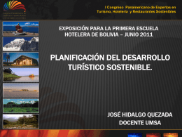 planificación del desarrollo turístico sostenible.