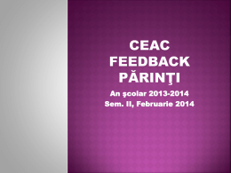 CEAC-Feedback parinti - Liceul teoretic " Lucian Blaga " Cluj