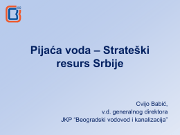 Pijaća voda - strateški resurs Srbije