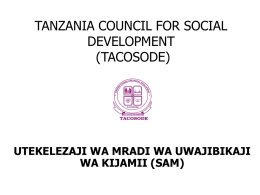 TANZANIA COUNCIL FOR SOCIAL DEVELOPMENT (TACOSODE)