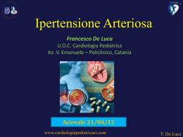 Ipertensione Arteriosa - Cardiologia Pediatrica