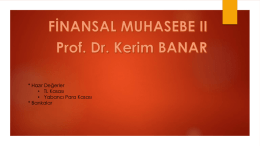 Hazır Değerler - Prof. Dr. Kerim Banar