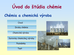chémia a chemická výrobax