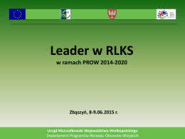 LEADER w RLKS w ramach PROW 2014 - 2020