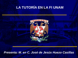 La tutoría en la FI UNAM - sistema institucional de tutoría