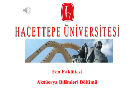 Sunum - Hacettepe &Uuml;niversitesi Akt&uuml;erya Bilimleri B&ouml;l&uuml;m&uuml;