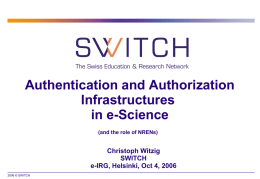 Authentication and Authorization Infrastructures in e
