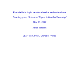 Probabilistic topic models - LEAR