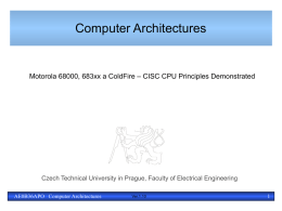 AE0B36APO Computer Architectures Computer Architectures