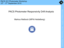 Markus Nielbock (MPIA) – PACS Photometer Responsivity PACS