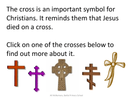 The cross is an important symbol for
Christians. It reminds them that Jesus
died on a cross.

Click on one of the crosses
