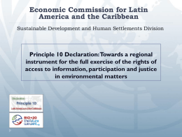Economic Commission for Latin
America and the Caribbean
Sustainable Development and Human Settlements Division