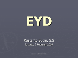EYD Rustanto Sudin, S.S Jakarta, 2 Februari 2009  Penyusun Rustanto Sudin, S.S. TANDA BACA  Merupakan  pengganti intonasi, nada, dan tekanan yang muncul dalam ragam lisan  Dapat.