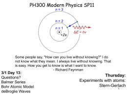PH300 Modern Physics SP11  Some people say, "How can you live without knowing?" I do not know what they mean.