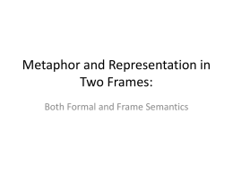 Metaphor and Representation in Two Frames: Both Formal and Frame Semantics Vasil Penchev • Bulgarian Academy of Sciences: Institute for the Study of Societies.