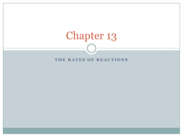 Chapter 13 THE RATES OF REACTIONS Reaction Rate  The reaction rate is defined as the change in  concentration of a species with.