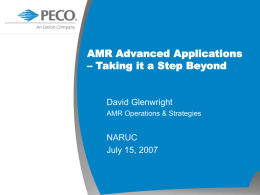 AMR Advanced Applications – Taking it a Step Beyond  David Glenwright AMR Operations & Strategies  NARUC July 15, 2007