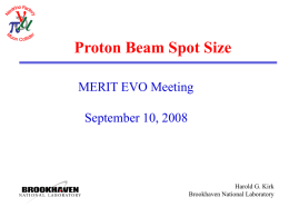 Proton Beam Spot Size MERIT EVO Meeting September 10, 2008  Harold G. Kirk Brookhaven National Laboratory.