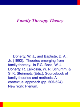 Family Therapy Theory  Doherty, W. J., and Baptiste, D. A., Jr. (1993).