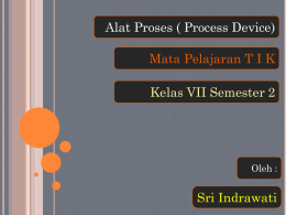 Alat Proses ( Process Device) Mata Pelajaran T I K  Kelas VII Semester 2  Oleh :  Sri Indrawati.