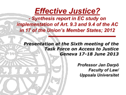 Effective Justice? - Synthesis report in EC study on implementation of Art.
