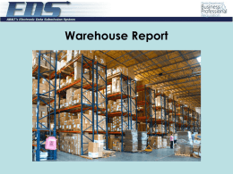Warehouse Report Logging into EDS  Log into EDS using your Email Address/User Id and Password. If you have forgotten your password, click.
