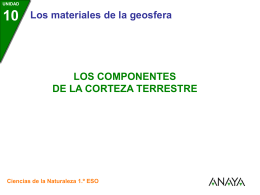 UNIDAD  Los materiales de la geosfera  LOS COMPONENTES DE LA CORTEZA TERRESTRE  Ciencias de la Naturaleza 1.º ESO.