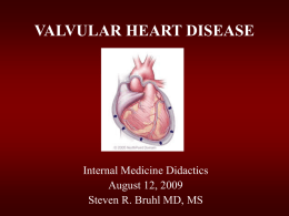 VALVULAR HEART DISEASE  Internal Medicine Didactics August 12, 2009 Steven R. Bruhl MD, MS.