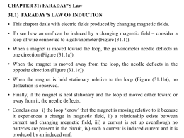 CHAPTER 31) FARADAY’S Law 31.1) FARADAY’S LAW OF INDUCTION • This chapter deals with electric fields produced by changing magnetic fields. • To.