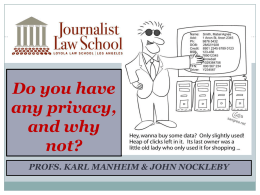 Do you have any privacy, and why not? PROFS. KARL MANHEIM & JOHN NOCKLEBY.
