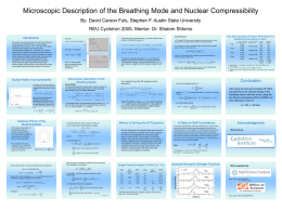 Microscopic Description of the Breathing Mode and Nuclear Compressibility By: David Carson Fuls, Stephen F.